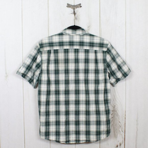 Carhartt Green Plaid Relaxed Fit Short Sleeve Button Down Shirt Size L - Picture 5 of 11